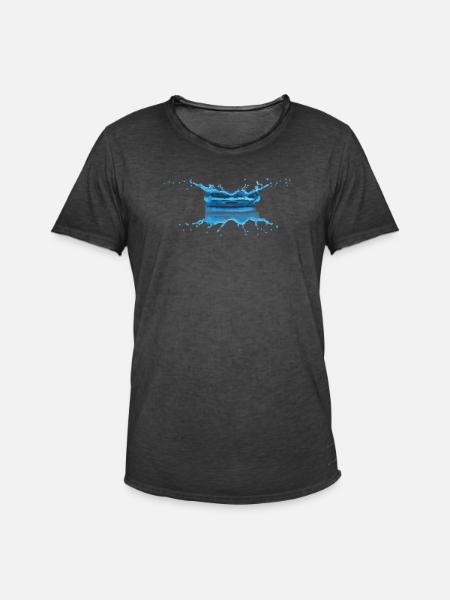 Wassertropfen - Männer Vintage T-Shirt - Vintage Schwarz