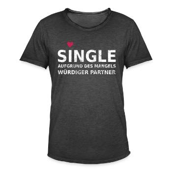 Single - Männer Vintage T-Shirt - Vintage Schwarz - Vorne
