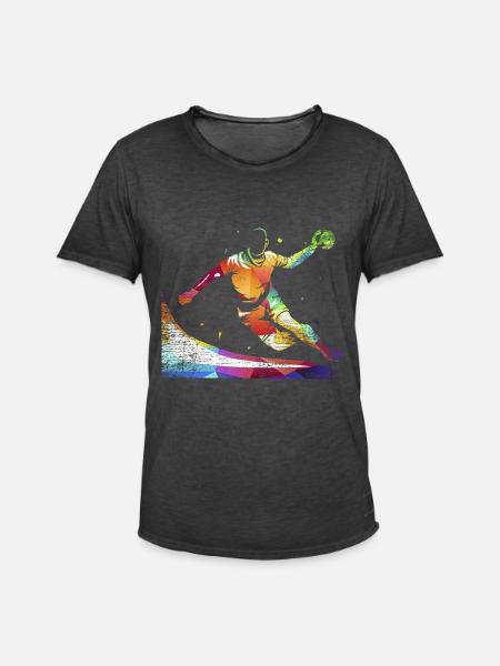Temperamentvoller Handball Hallensport - Männer Vintage T-Shirt - Vintage Schwarz
