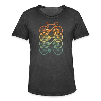 Fahrrad in Farben - Männer Vintage T-Shirt - Vintage Schwarz - Vorne