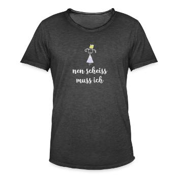 Nen Scheiss muss ich - Männer Vintage T-Shirt - Vintage Schwarz - Vorne