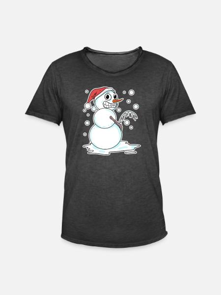 Snowman funny - Men's Vintage T-Shirt - washed black