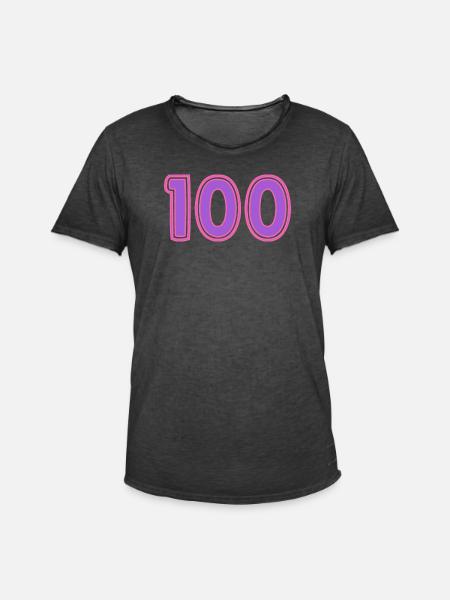 100. 100 YEARS. 100th ANNIVERSARY - Men's Vintage T-Shirt - washed black