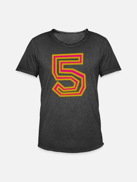 5. 5 YEARS. 5th ANNIVERSARY - Men's Vintage T-Shirt - washed black