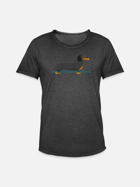Image du teckel - T-shirt vintage Homme - noir vintage