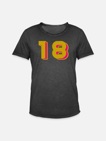 18 - Men's Vintage T-Shirt - washed black