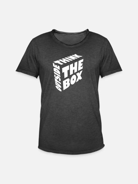 Think outside the box - Men's Vintage T-Shirt - washed black