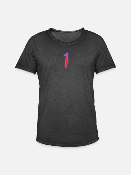 1 - Men's Vintage T-Shirt - washed black