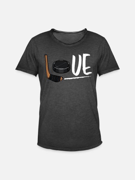 ice Hockey - Men's Vintage T-Shirt - washed black