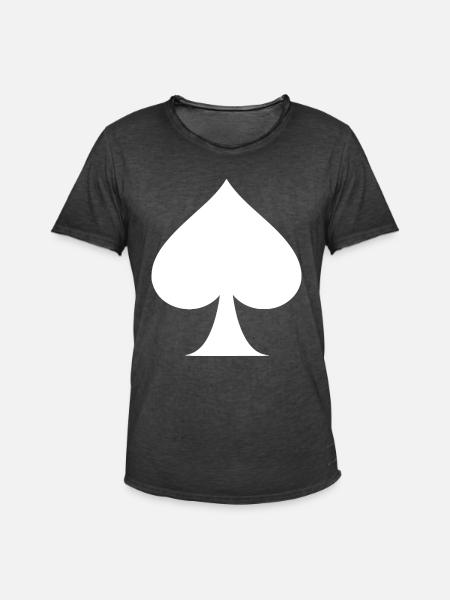 Schwarze Spadesilhouette - Männer Vintage T-Shirt - Vintage Schwarz