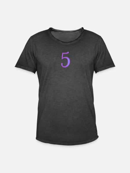 5. CINQ - T-shirt vintage Homme - noir vintage