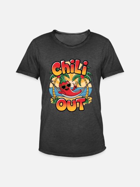 Chili Out - Men's Vintage T-Shirt - washed black