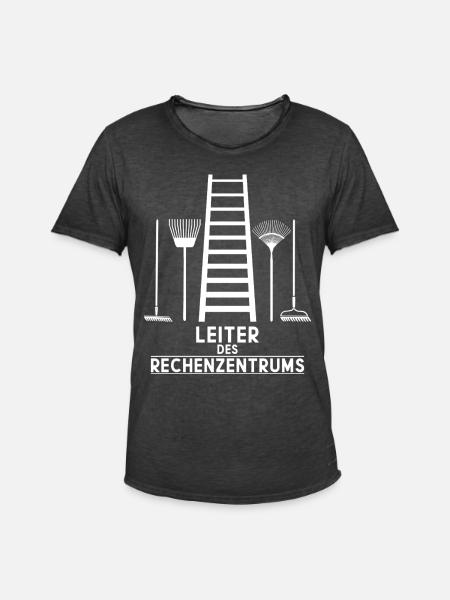 LEITER OF THE DATA CENTRE - Men's Vintage T-Shirt - washed black