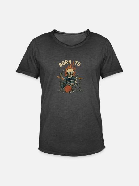 Né pour tambouriner - T-shirt vintage Homme - noir vintage