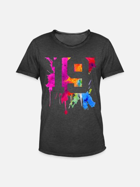 19 YEARS 19TH BIRTHDAY - Men's Vintage T-Shirt - washed black