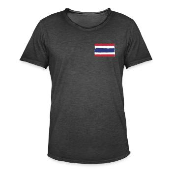 Thailand Flagge used look - Männer Vintage T-Shirt - Vintage Schwarz - Vorne