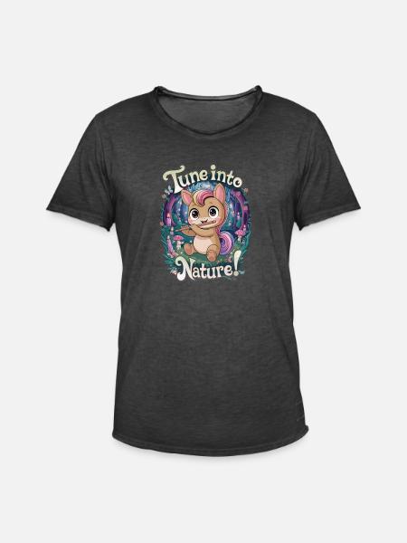 Tune Into Nature! - Men's Vintage T-Shirt - washed black