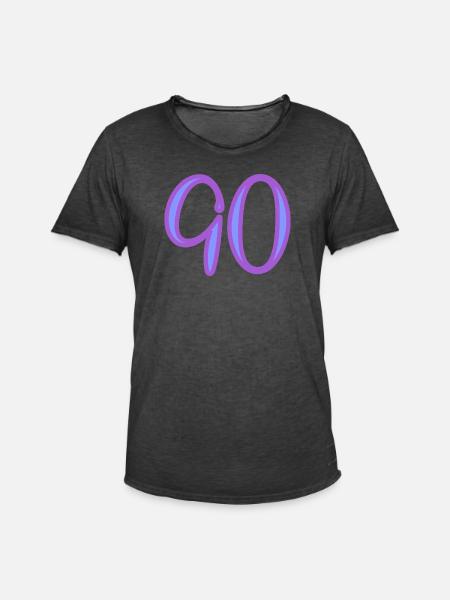 90 - Men's Vintage T-Shirt - washed black