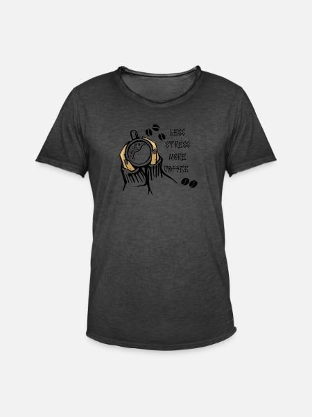 Less Stress More Coffee - Men's Vintage T-Shirt - washed black