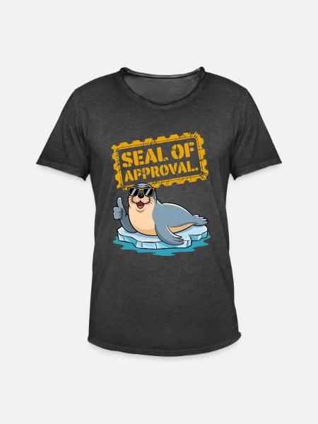 Seal Of Approval - Men's Vintage T-Shirt - washed black