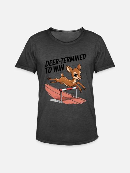Deer-Termined pour gagner - T-shirt vintage Homme - noir vintage