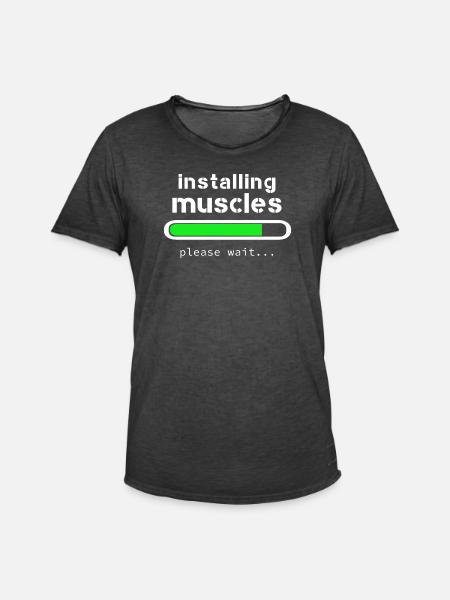 installing muscles - Men's Vintage T-Shirt - washed black