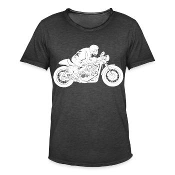 Motorradfahrer - Männer Vintage T-Shirt - Vintage Schwarz - Vorne