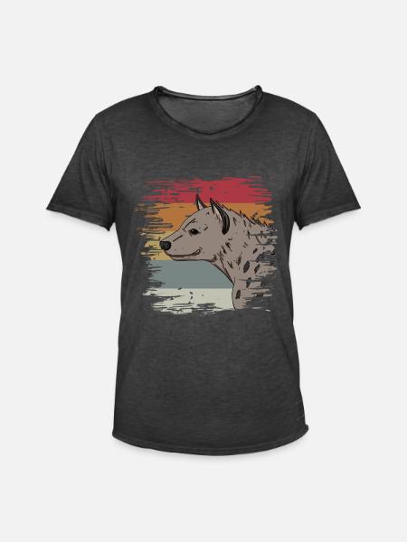 Hyäne - Männer Vintage T-Shirt - Vintage Schwarz