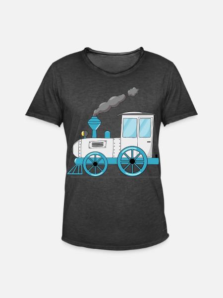 Kinderzug Eisenbahn weiß - Männer Vintage T-Shirt - Vintage Schwarz
