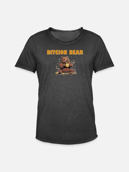 Bitcoin Bär  - Männer Vintage T-Shirt - Vintage Schwarz