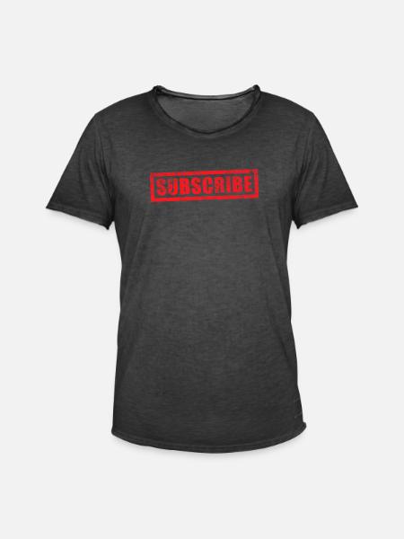 subscribe grunge stamp - Men's Vintage T-Shirt - washed black