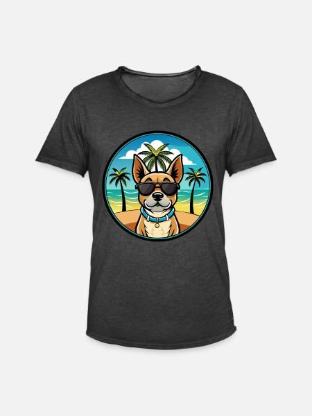 Braque Du Bourbonnais Hunderasse Cartoon Sonnenbrille - Männer Vintage T-Shirt - Vintage Schwarz