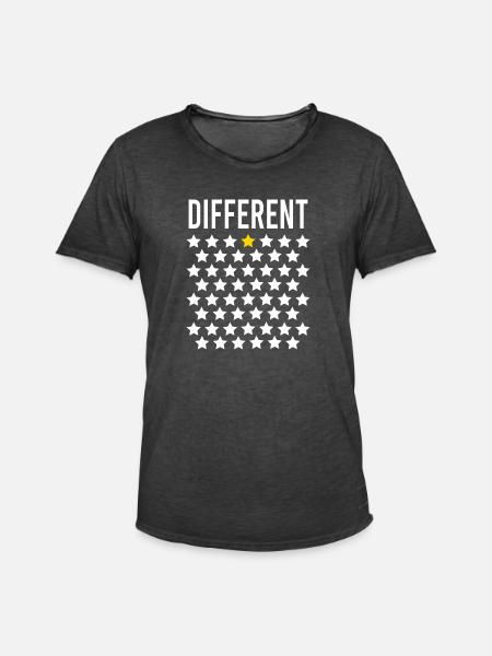 Différent: Étoile dorée au milieu des étoiles - T-shirt vintage Homme - noir vintage