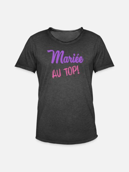 FUTURE MARIEE. EVJF - T-shirt vintage Homme - noir vintage