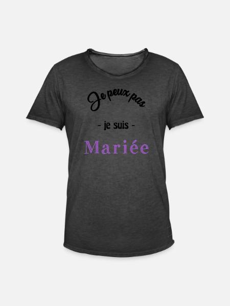 MARIEE. EVJF - T-shirt vintage Homme - noir vintage