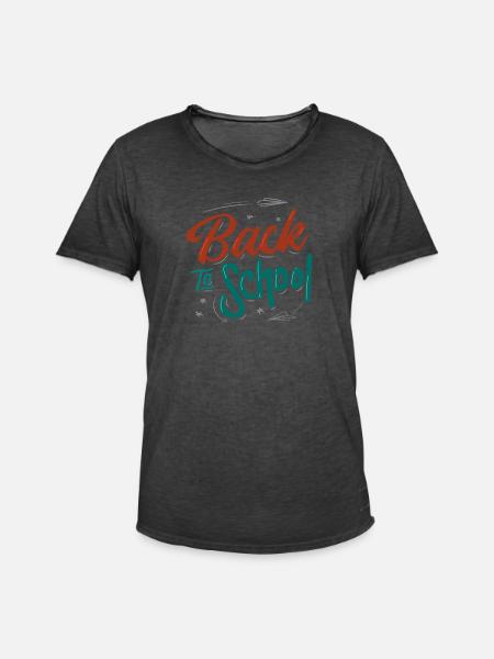 Back to school - Men's Vintage T-Shirt - washed black