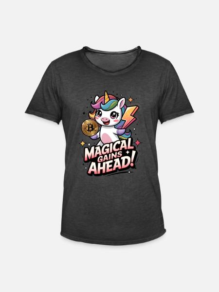 Magical Gains Ahead! - Men's Vintage T-Shirt - washed black
