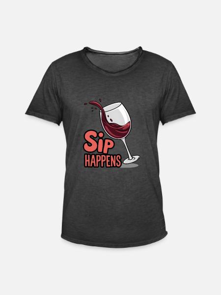 Sip Happens - T-shirt vintage Homme - noir vintage