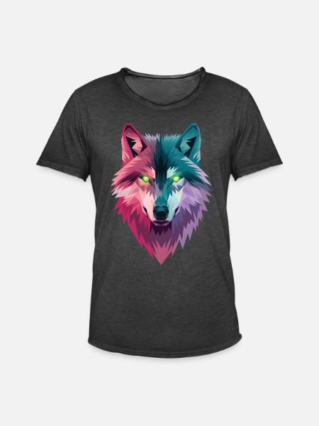 Loup - T-shirt vintage Homme - noir vintage