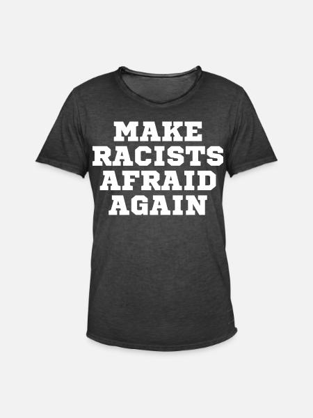 Racists scare again - Men's Vintage T-Shirt - washed black