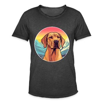 Rhodesian Ridgeback Hunderasse Cartoon Kawaii Wasser - Männer Vintage T-Shirt - Vintage Schwarz - Vorne