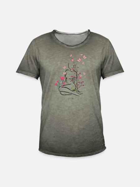 Skin-flowered - Men's Vintage T-Shirt - vintage khaki