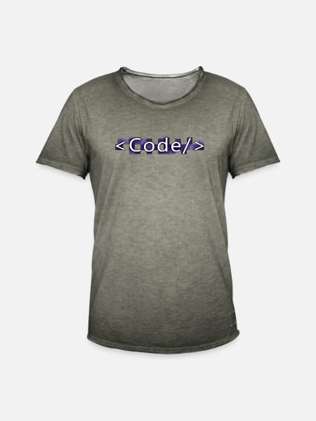 Code style (purple) - T-shirt vintage Homme - vintage kaki