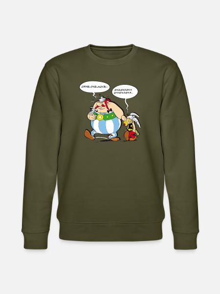 Asterix & Obelix Speach bubbles - Stanley/Stella CHANGER Unisex Organic Sweatshirt - khaki