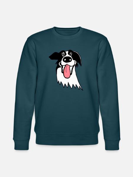 Border Collie mignon - Sweat bio CHANGER Stanley/Stella Unisexe - bleu pétrole foncé