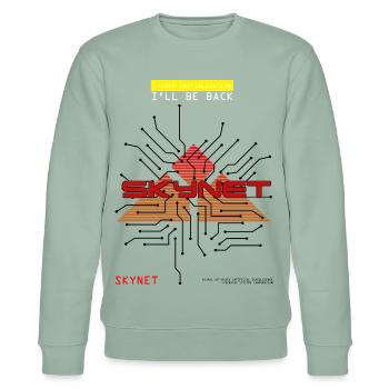 Skynet - Terminator - Stanley/Stella Unisex Bio-Sweatshirt CHANGER  - Helles Graugrün - Vorne - Jaron (178cm) & Liana (172cm)