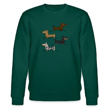 Dackeln - Stanley/Stella Unisex Bio-Sweatshirt CHANGER  - Forest - Vorne - Nik (191cm) & Marisol (170cm)