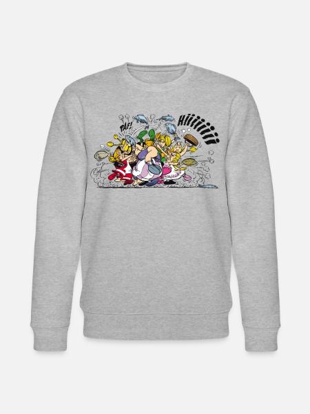 Asterix & Obelix Fight - Stanley/Stella CHANGER Unisex Organic Sweatshirt - heather grey