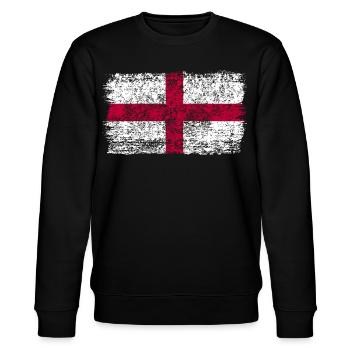 Englische Flagge England Englandflagge - Stanley/Stella Unisex Bio-Sweatshirt CHANGER  - Schwarz - Vorne - Nik (191cm) & Marisol (170cm)