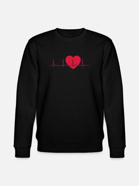 Heartbeat ECG Line Medical Pulse Wave Icon Vector - Stanley/Stella CHANGER Unisex Organic Sweatshirt - black